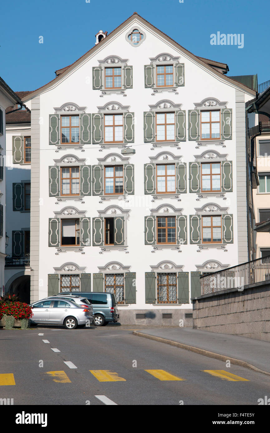 La Suisse, l'Europe, Trogen, Appenzell Rhodes-Extérieures, façade, museum, musée historique-culturel Banque D'Images