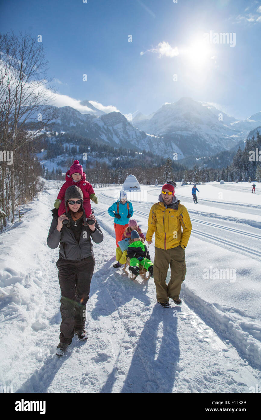 L'hiver autour de Lauenen, Banque D'Images