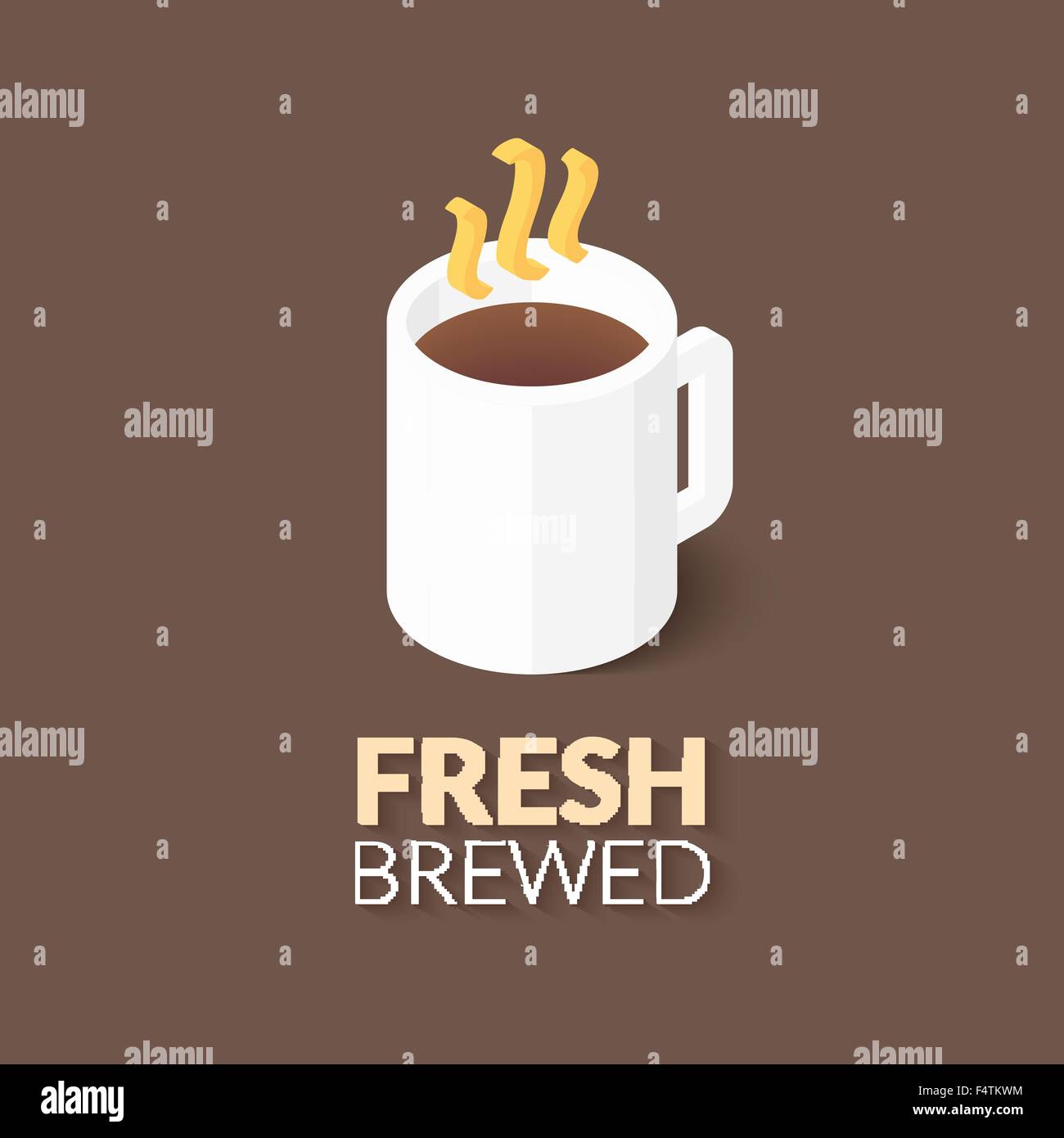 Café chaud dans l'icône de tasse blanche Illustration de Vecteur