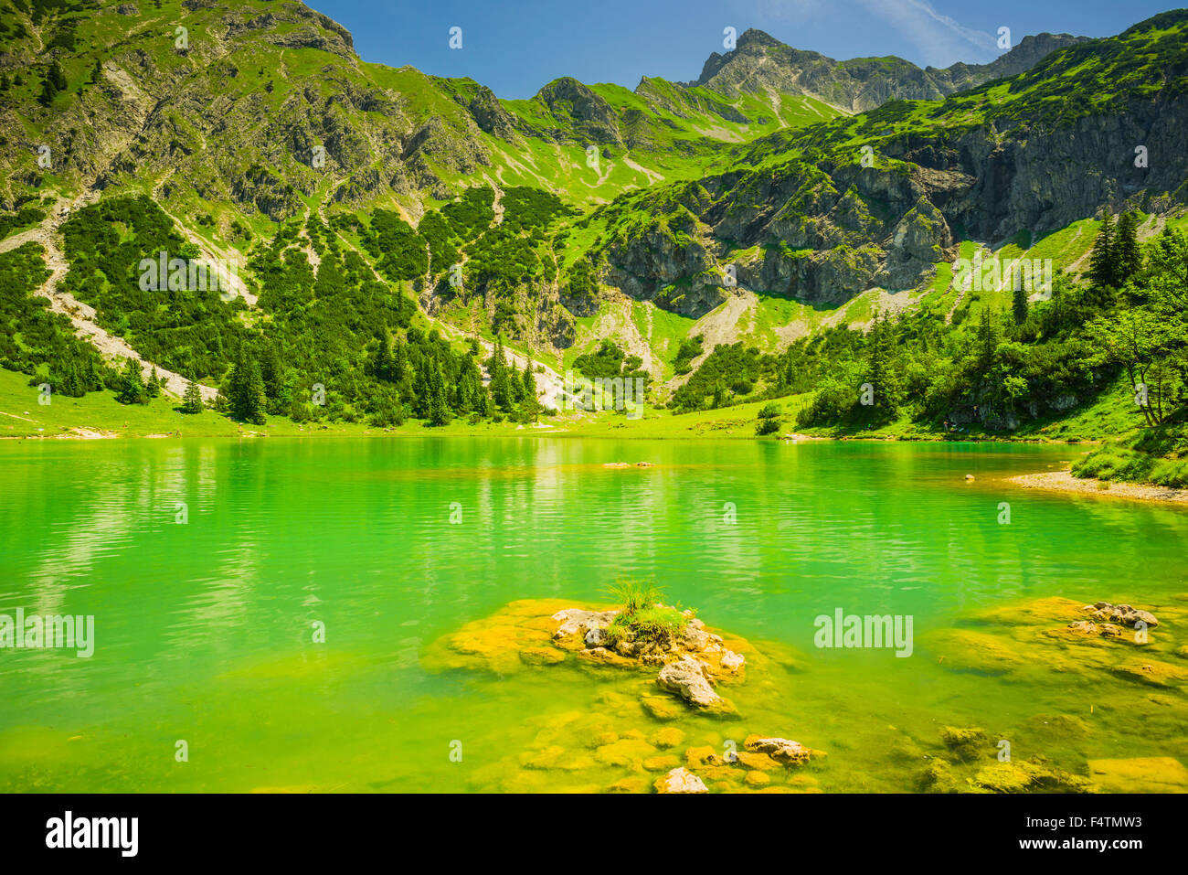 Allgäu Allgäu, Alpes, Alpes, Bavarois, près d'Oberstdorf, montagne, paysage de montagne, lac de montagne, Allemagne, Europe, Gaisalpsee, Banque D'Images