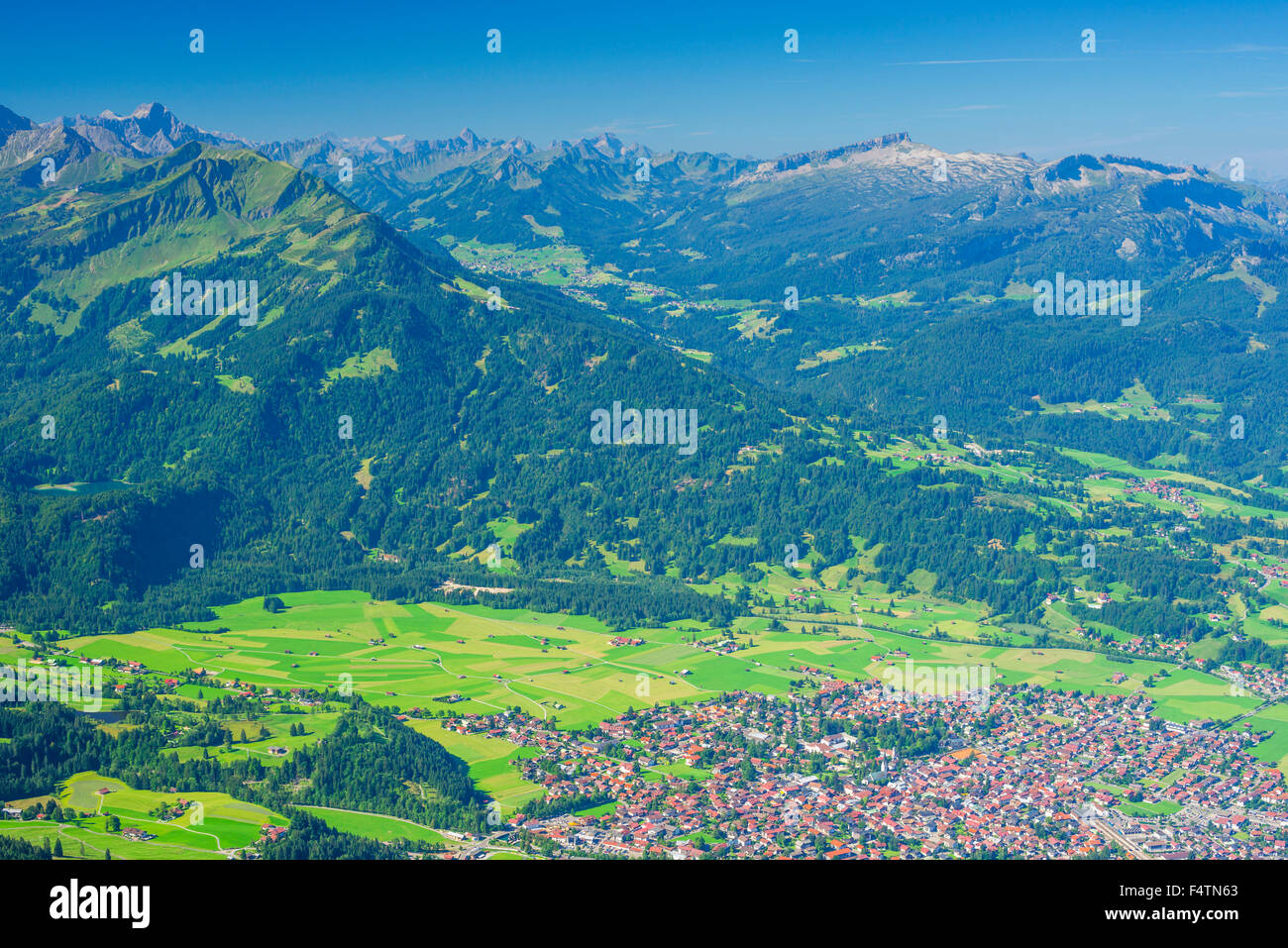 Allgäu, Alpes d'Allgäu, vue montagne, Bavarois, montagne, paysage de montagne, l'Allemagne, le village, l'Europe, vue, Gaisalphorn Gaissa, Banque D'Images
