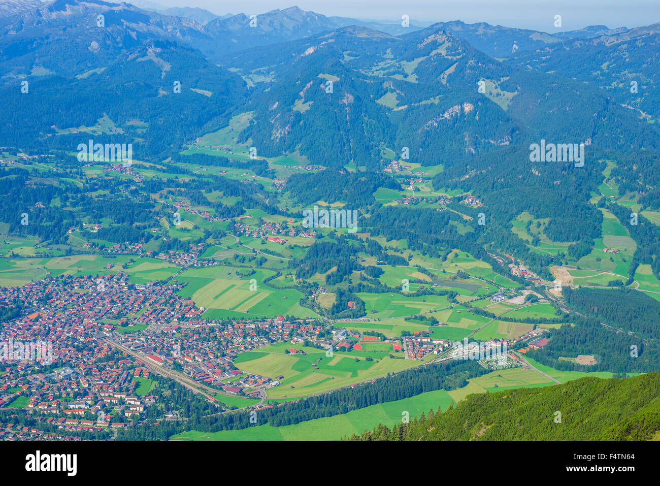 Allgäu, Alpes d'Allgäu, vue montagne, Bavarois, montagne, paysage de montagne, l'Allemagne, le village, l'Europe, vue, Gaisalphorn Gaissa, Banque D'Images