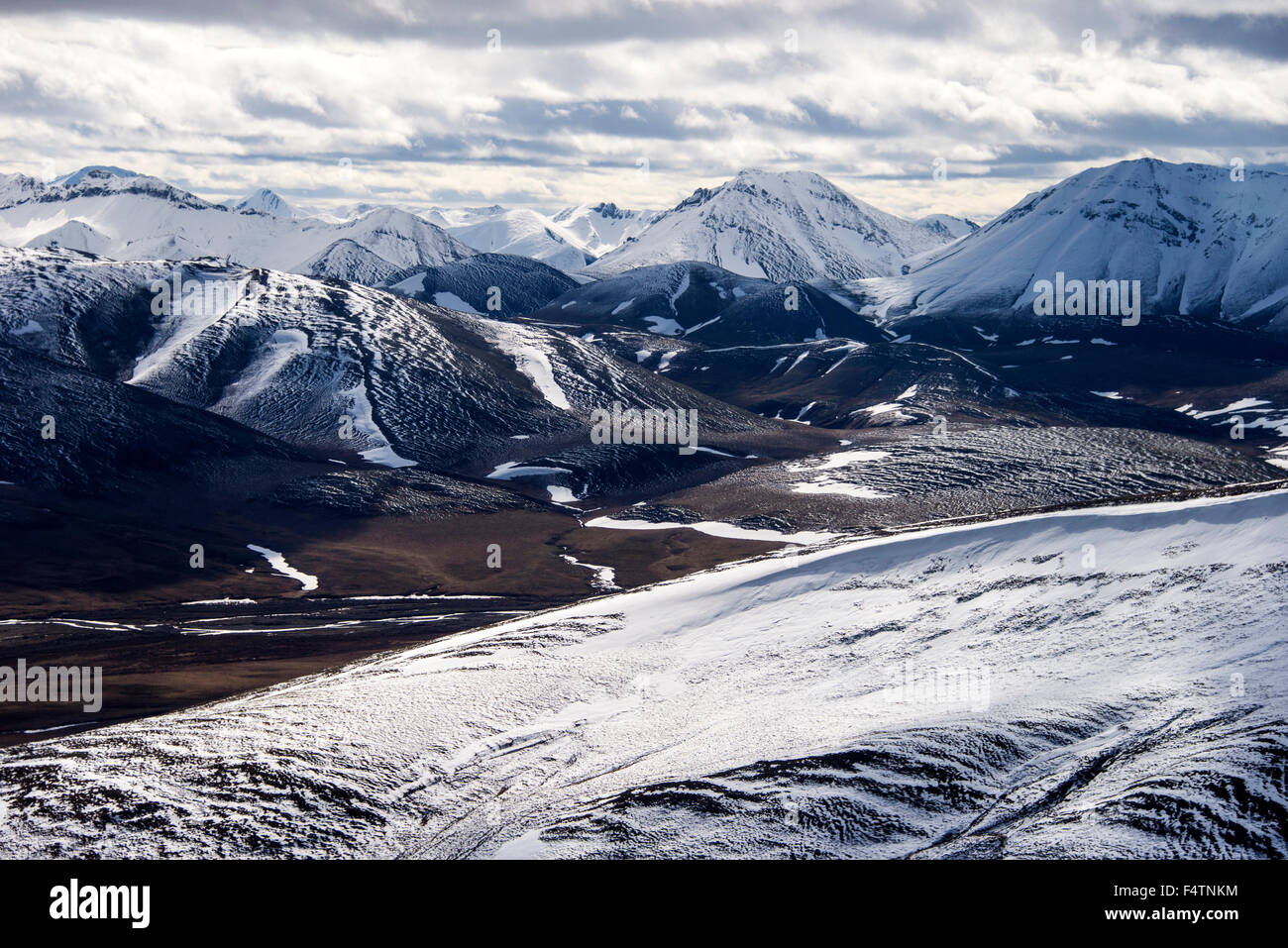 La montagne, la neige, Brooks Range, Alaska, USA, Amérique latine, paysage Banque D'Images