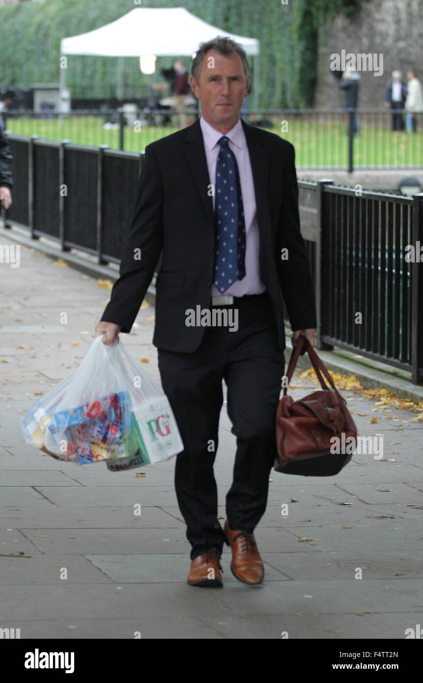 Londres, Royaume-Uni, le 14 Sep 2015 : Nigel Evans, Député conservateur vu à Westminster à Londres Banque D'Images