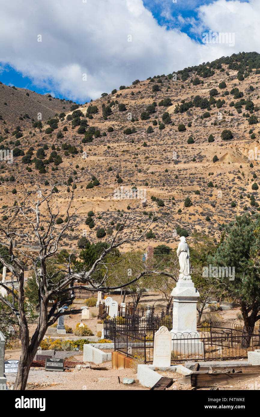 Cimetière des pionniers à Virginia City, Nevada, USA Banque D'Images