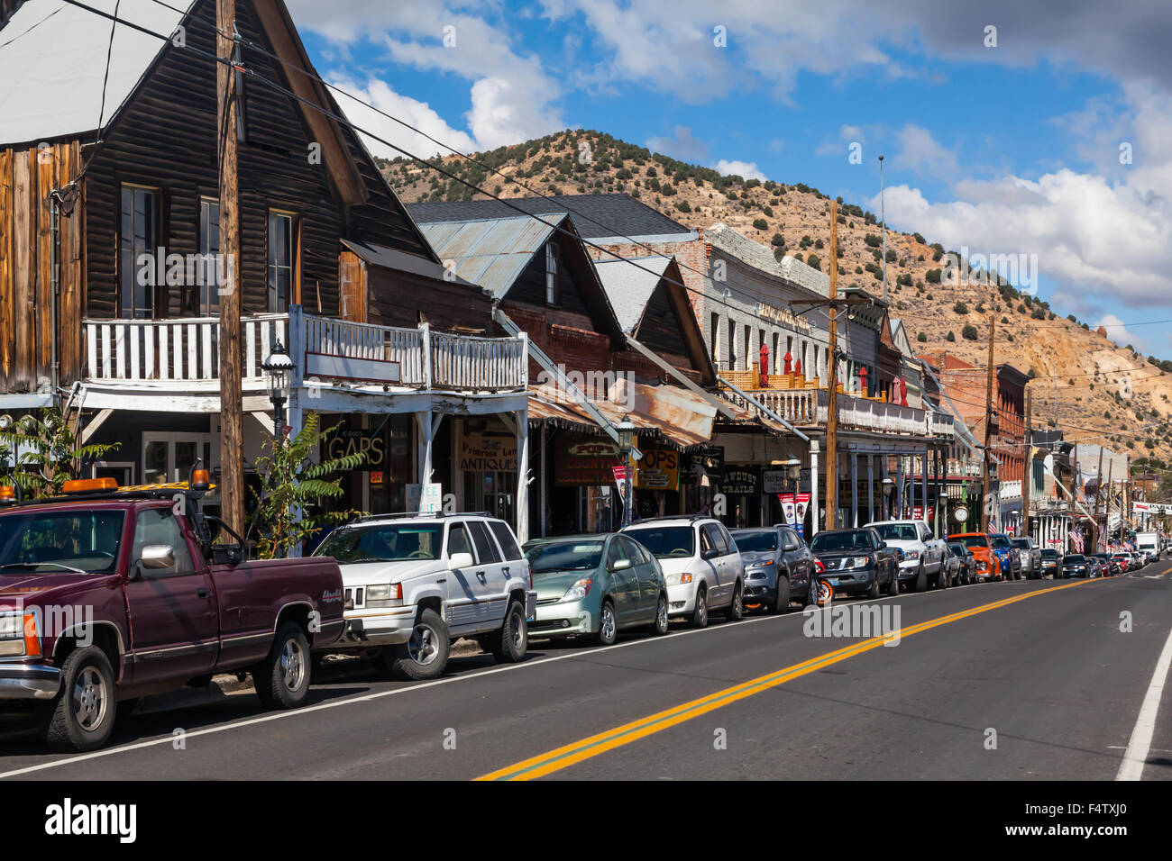 Vue sur la rue principale à Virginia City, Nevada, centre de la silver mining boom dans les années 1800 Banque D'Images