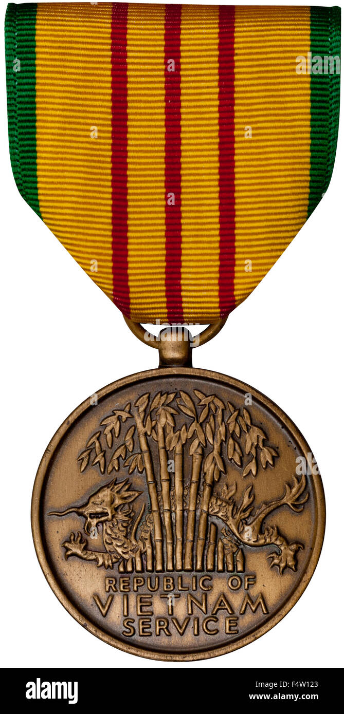 Militaire US Vietnam Service Medal de l'arrière-plan de découpe Banque D'Images