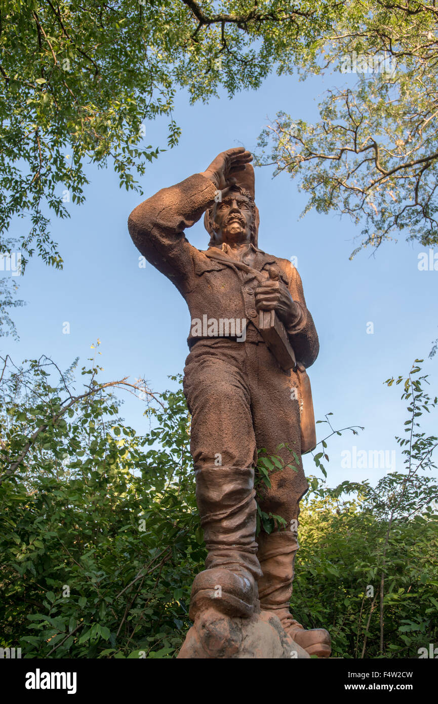 LIVINGSTONE, ZAMBIE - Statue de David Livingstone, près de Victoria Falls Cascade Banque D'Images