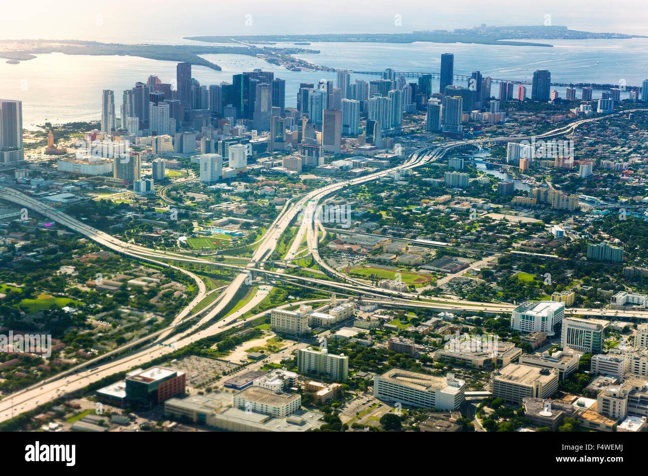 USA, Floride, vue aérienne de Miami Banque D'Images