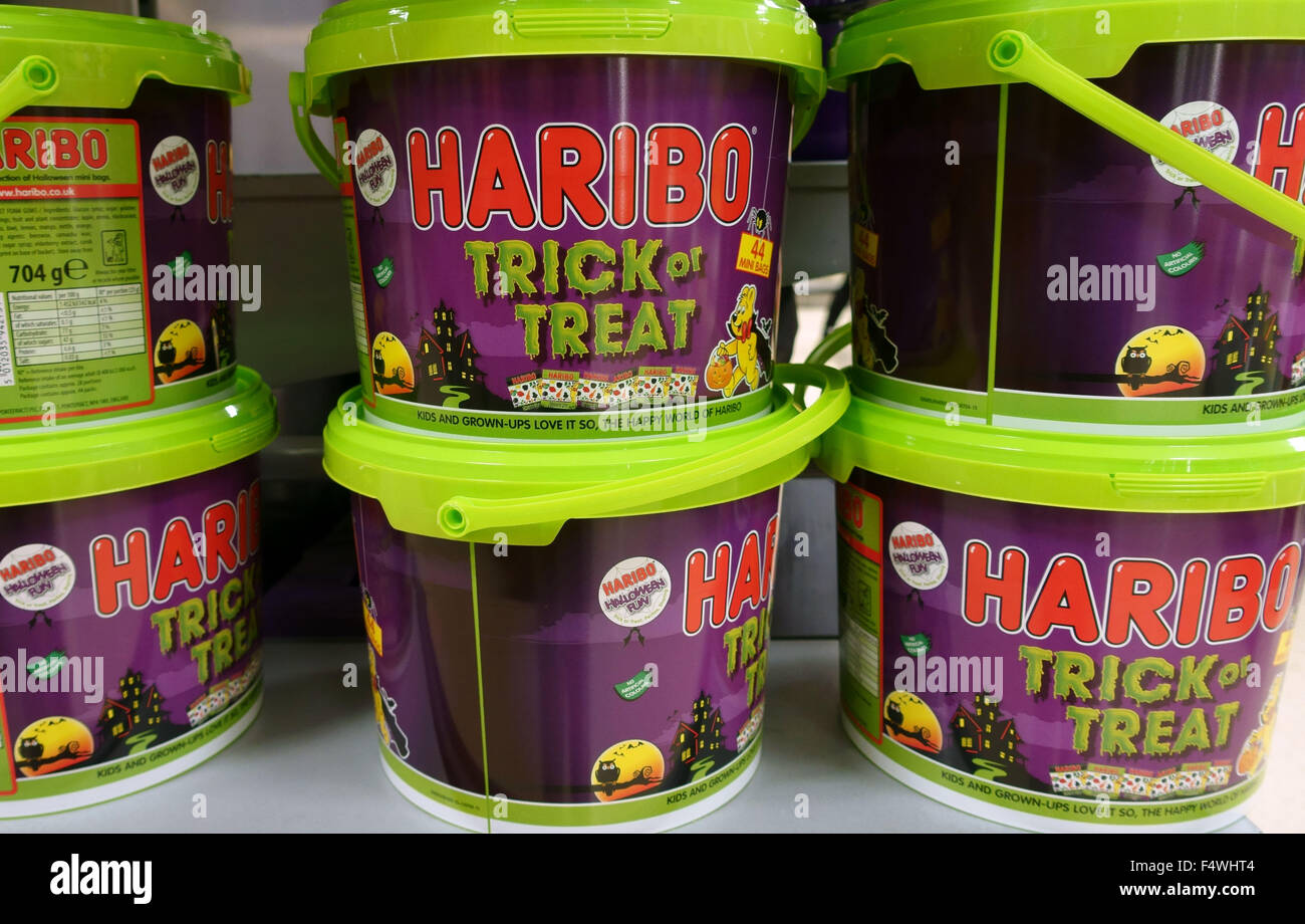 Haribo 'Trick or Treat' sélection de bonbons pour l'Halloween, Londres Banque D'Images