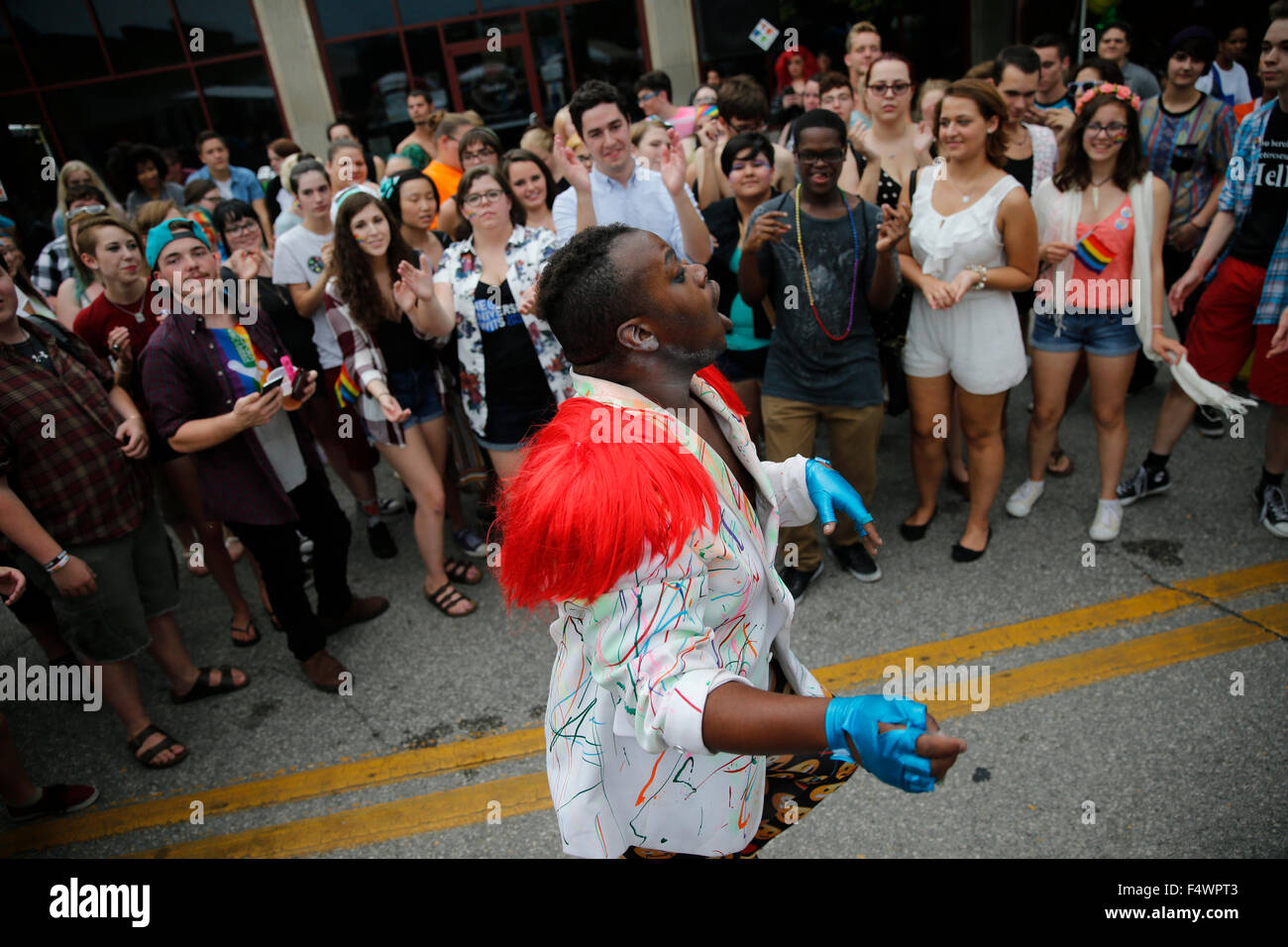 Au cours de l'été fierté Fest à Bloomington, Indiana Banque D'Images