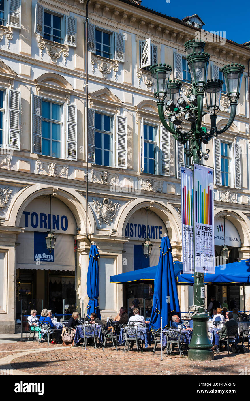 Caffe Torino, Piazza San Carlo, Turin, Piémont, Italie Banque D'Images