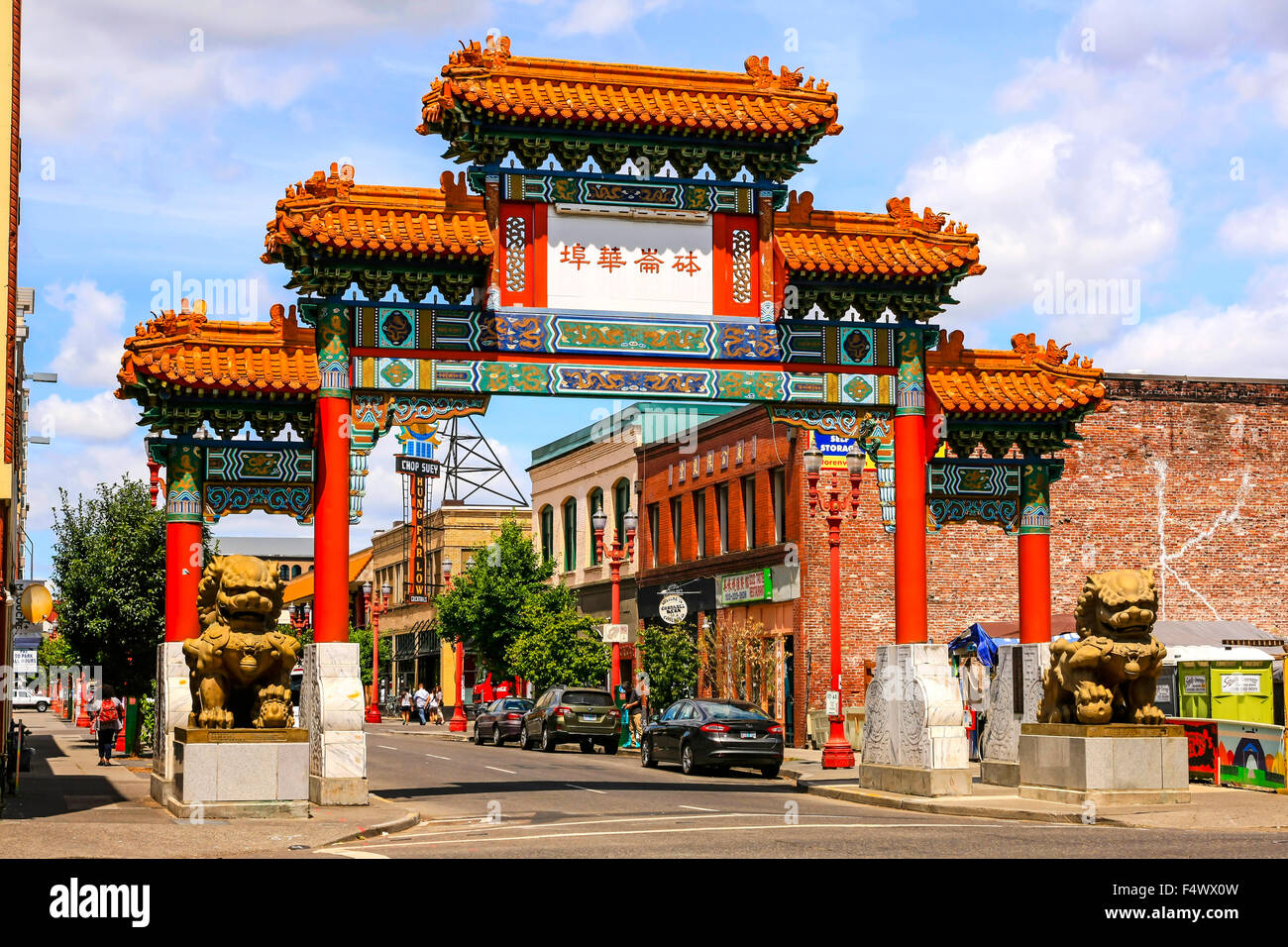 Vieille Ville Chinatown porte d'entrée sur la 4e Avenue et Burnside à Portland Oregon Banque D'Images