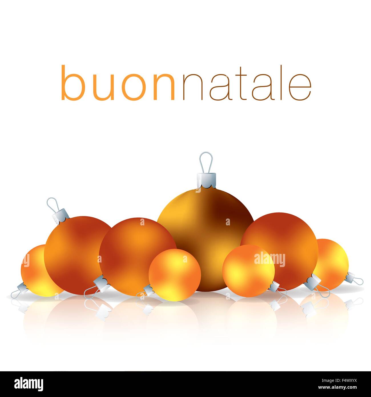 Joyeux Noël italien carte babiole en format vectoriel. Illustration de Vecteur