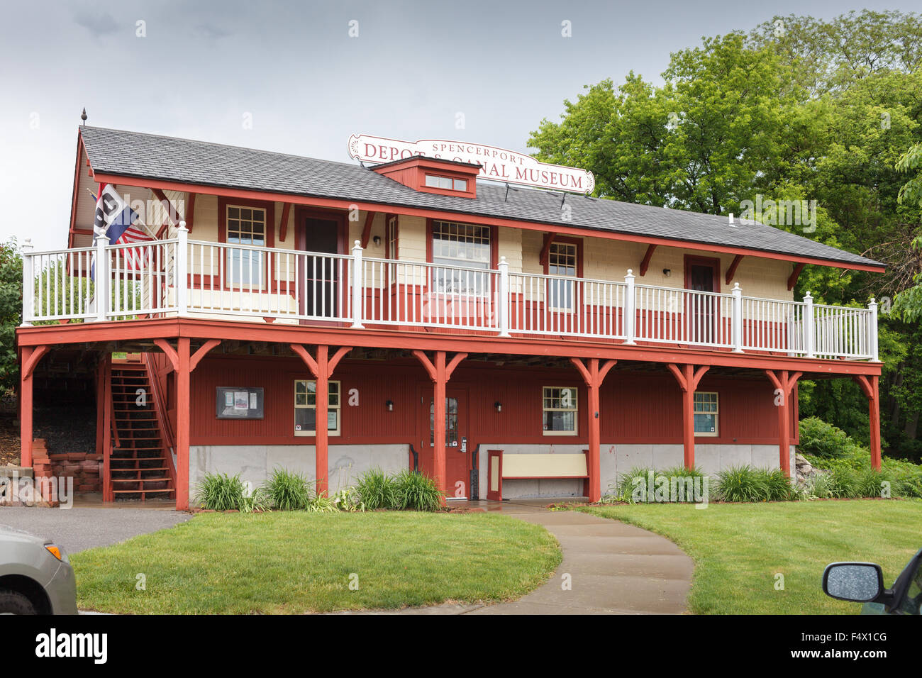 Spencerport Depot et Canal Museum, Erie Canal, New York State, USA Banque D'Images