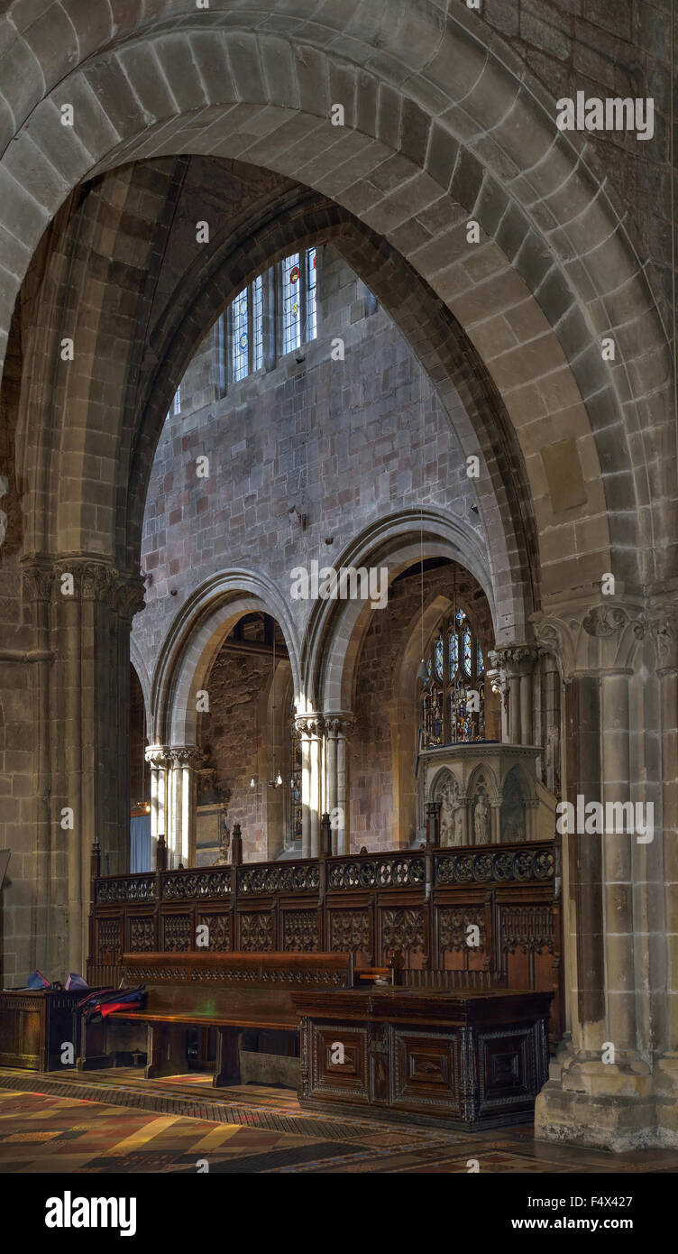 St Mary's Shrewsbury, partie de la nef du transept Banque D'Images