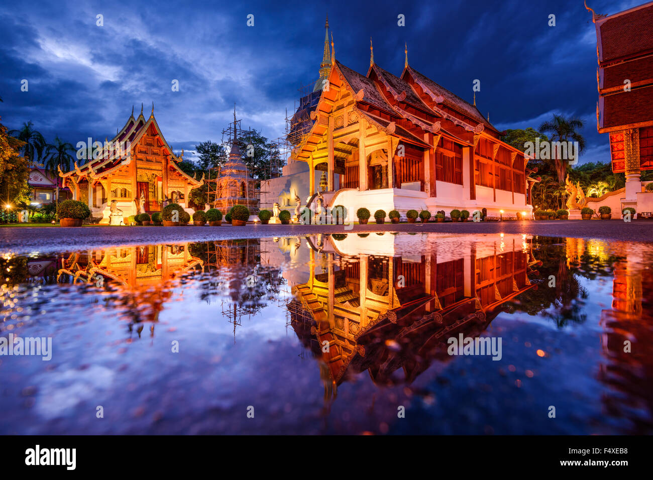 Wat Phra Singh de Chiang Mai, Thaïlande. Banque D'Images