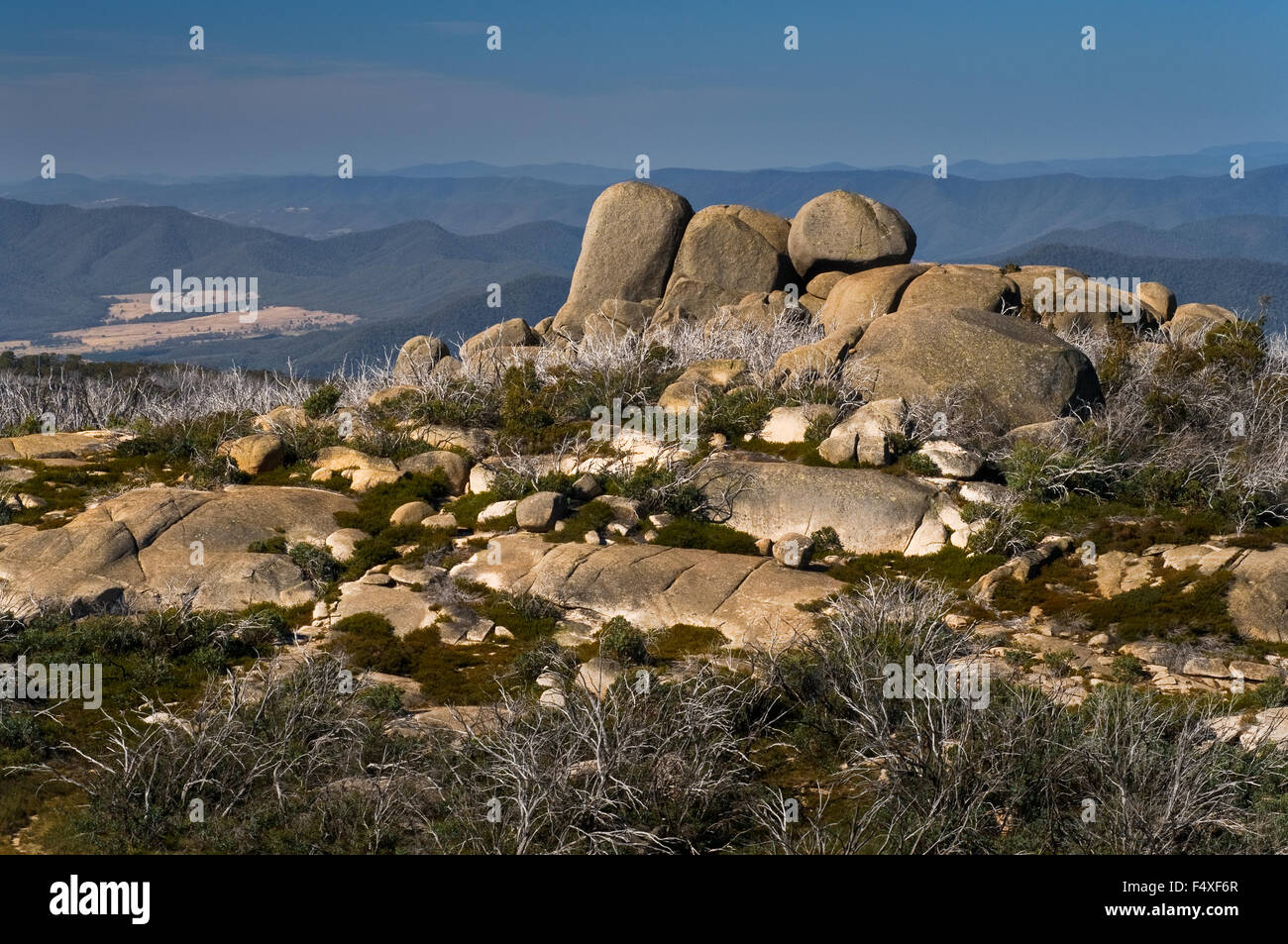 Rock formation de la tombe de Mahomet à Mount Buffalo National Park. Banque D'Images