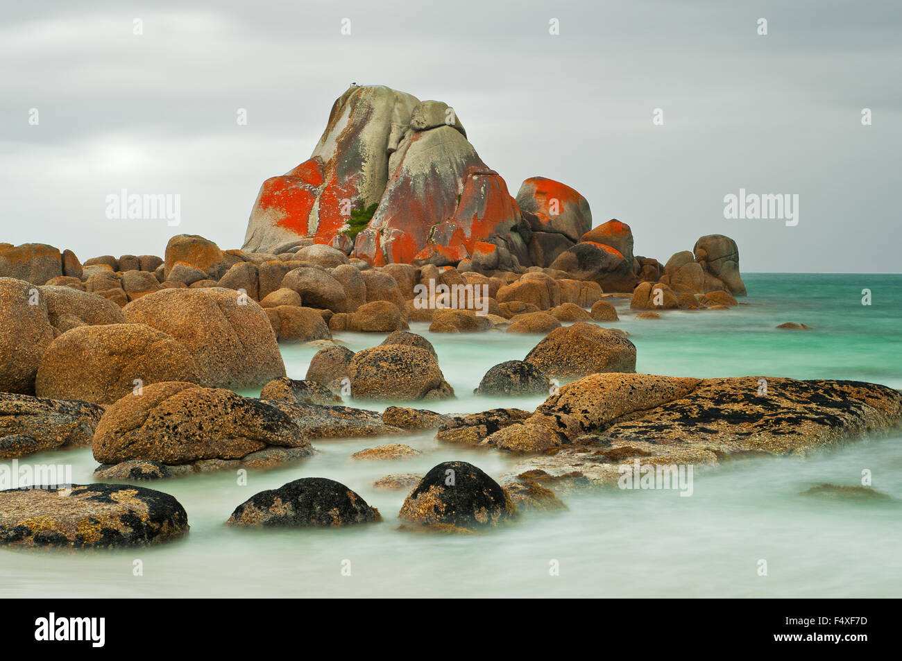 Les roches de pique-nique dans le Parc National de Mount William. Banque D'Images