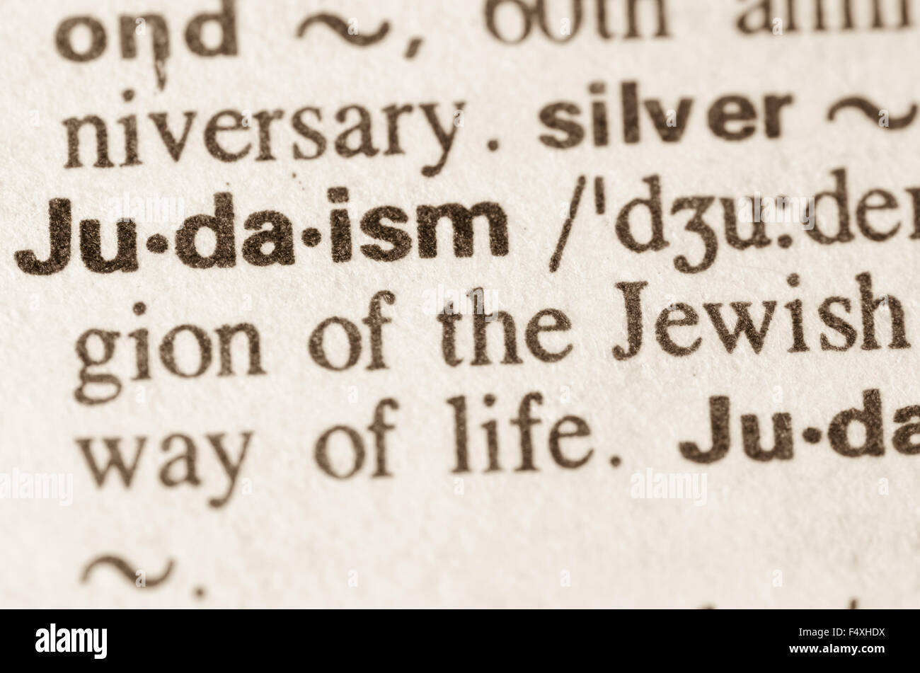 Définition du mot Judaïsme dans le dictionnaire Banque D'Images