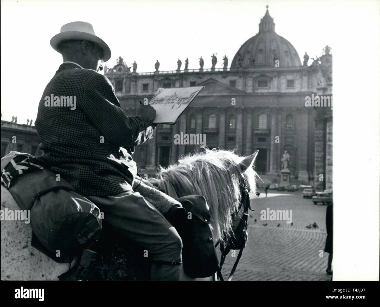 1962 - William Holt et ''Trigger'' de visiter la ville de Rome : William  Holt un écrivain anglais bien connu et son animal-cheval ''Trigger'' sont  peut-être le plus curieux personnage même vu