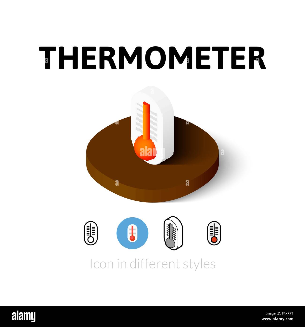 L'icône du thermomètre dans un style différent Illustration de Vecteur