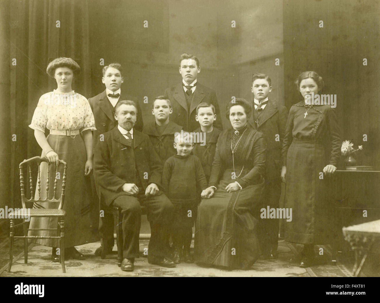 Portrait d'un groupe de grande famille, Danemark Banque D'Images