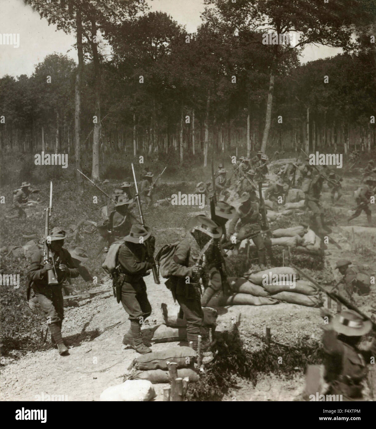 Les troupes coloniales britanniques ont conquis les positions allemandes Banque D'Images