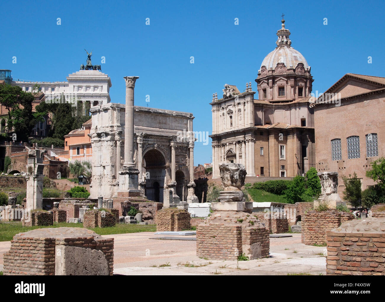 Arc de Septime Sévère à l'Archaeological Excavation site Forum Romanum à Rome, Italie. Banque D'Images