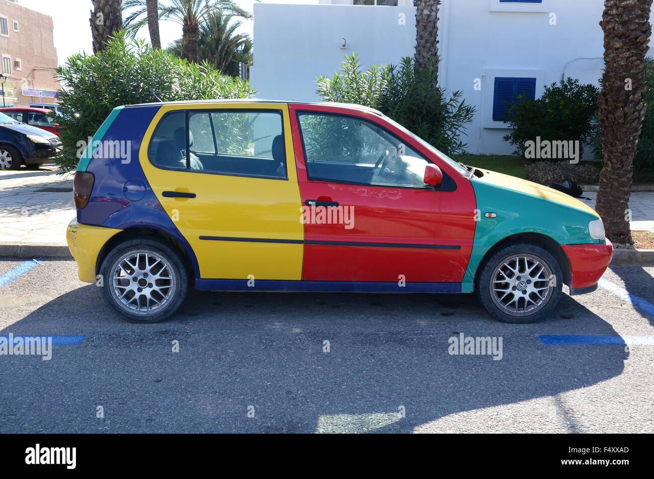 Multicolore Arlequin VW Polo Banque D'Images