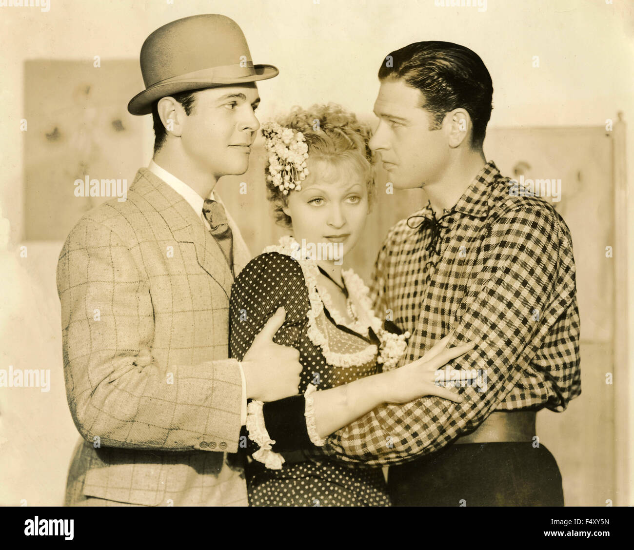 Acteurs britanniques Barry Mackay, Lilli Palmer, et Richard Arlen dans une scène du film "La Grande Barrière", UK Banque D'Images