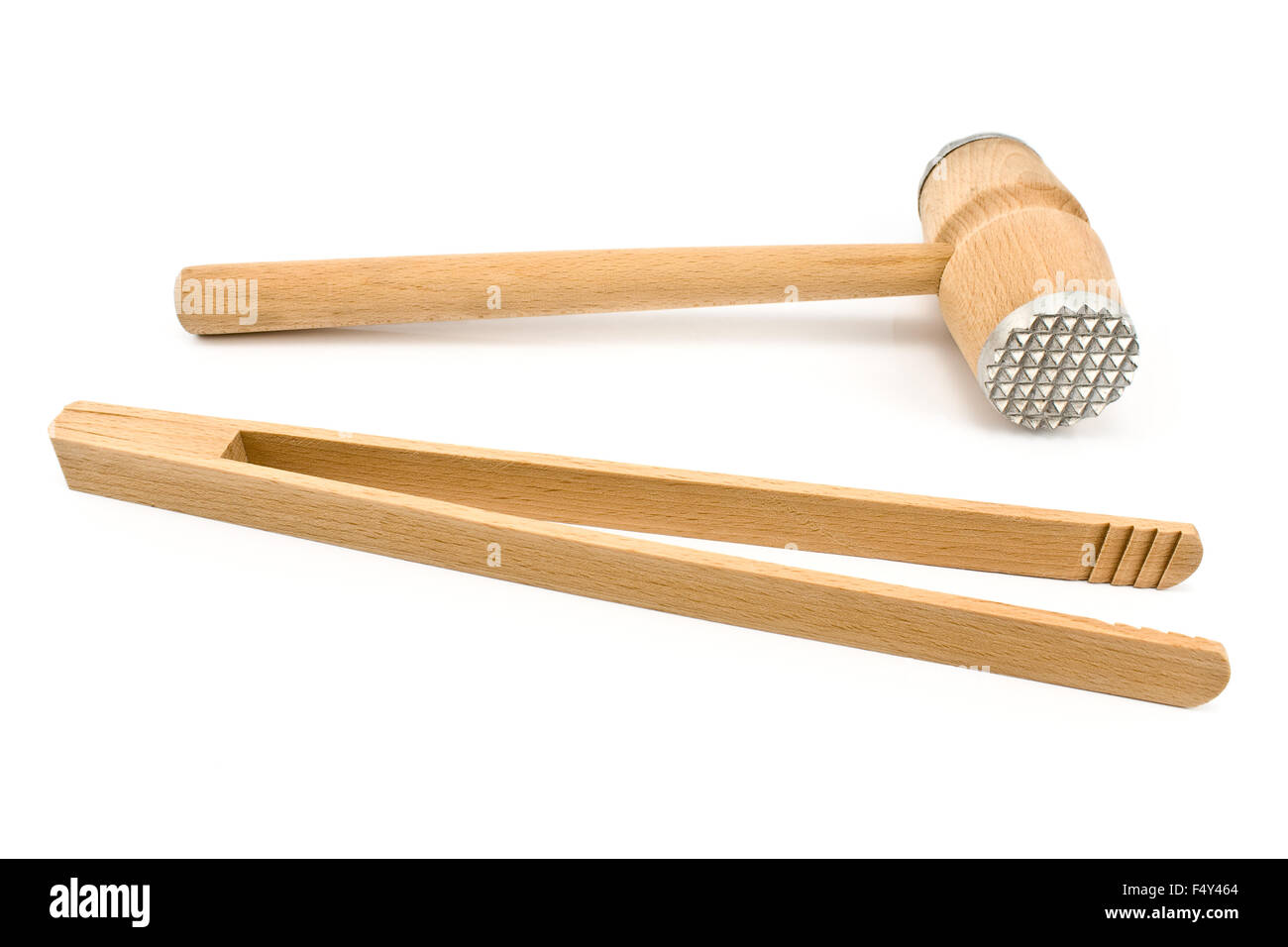 Cuisine en bois isolé sur blanc Banque D'Images