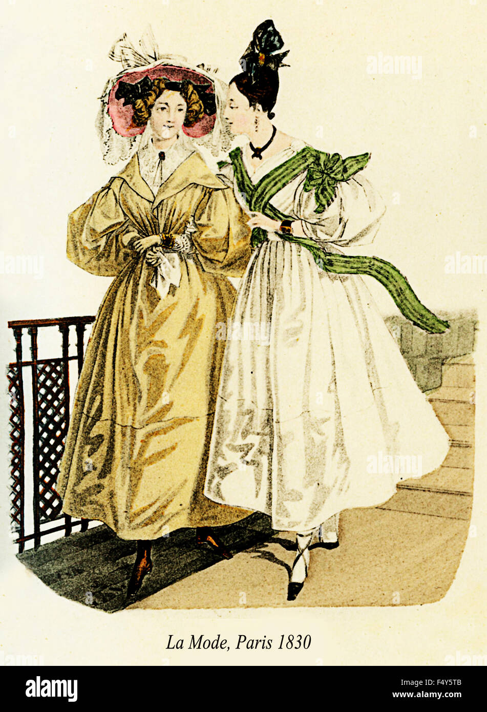 La mode vintage illustré, la Mode, Paris 1830 Photo Stock - Alamy
