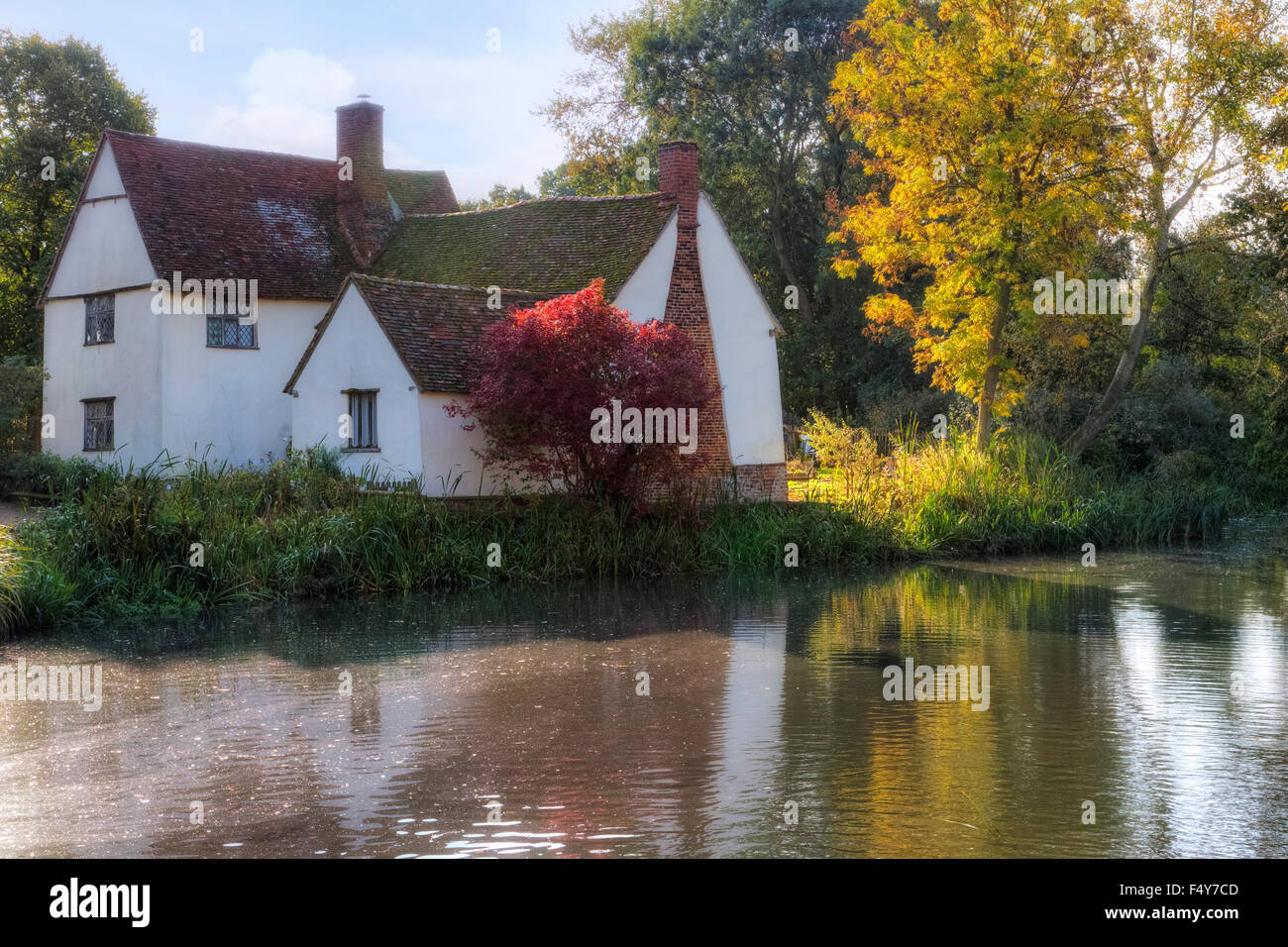 Willy Lott's Cottage, Flatford, Suffolk, Angleterre, Royaume-Uni, Banque D'Images