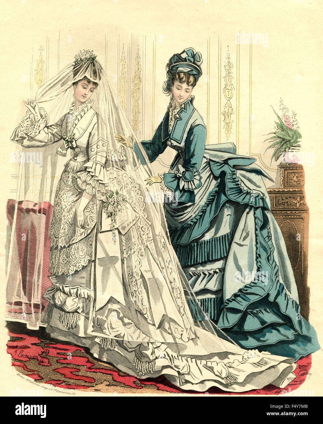 L'illustration de mode : femme française à la fin de 1800 Banque D'Images