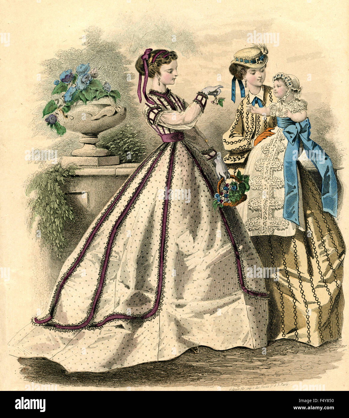 L'illustration de mode : femme française à la fin de 1800 Banque D'Images
