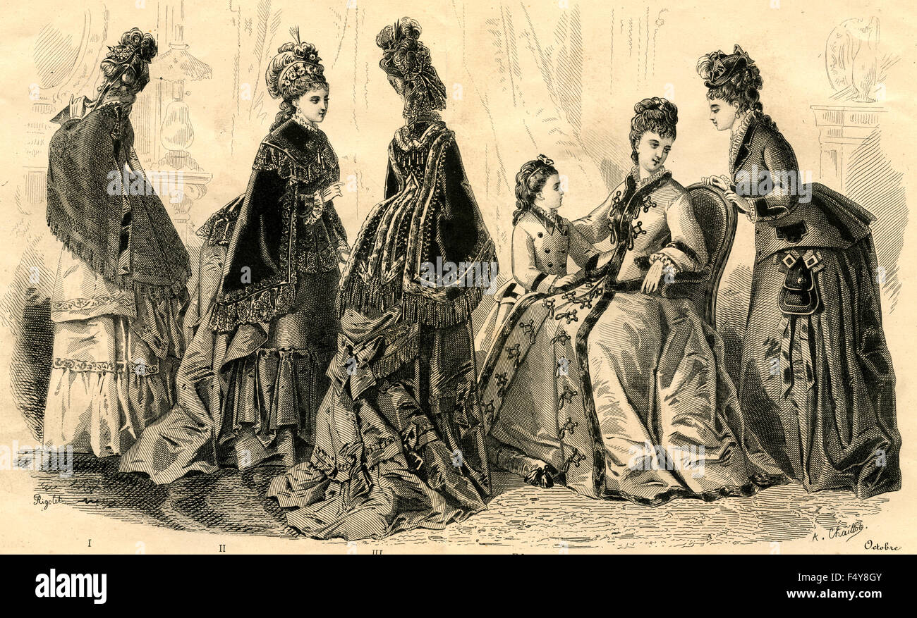 L'illustration de mode : femme française à la fin de 1800 Banque D'Images