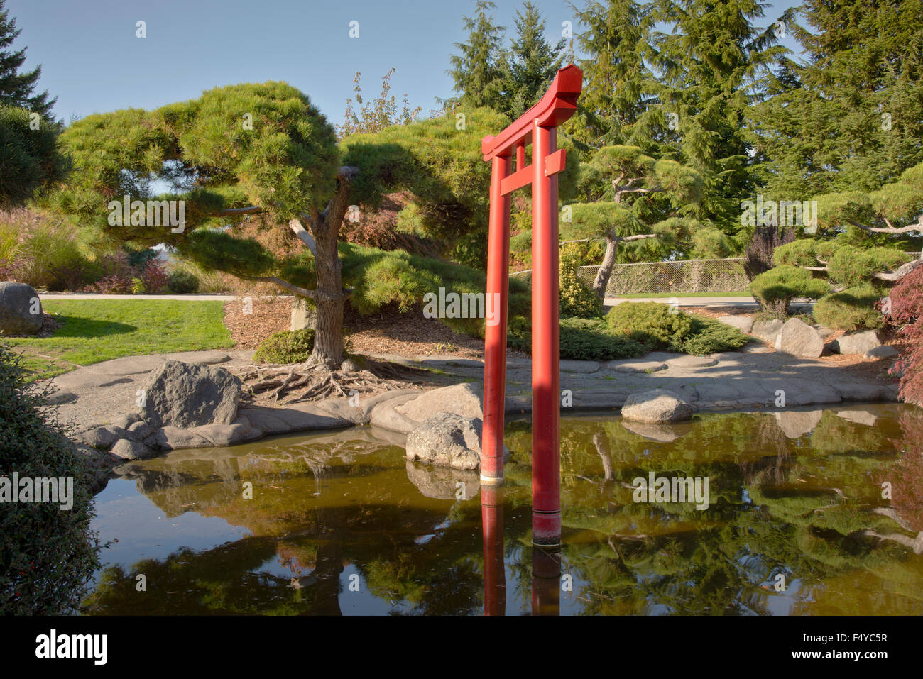 Jardin japonais symbolisme dans Tacoma Washington. Banque D'Images