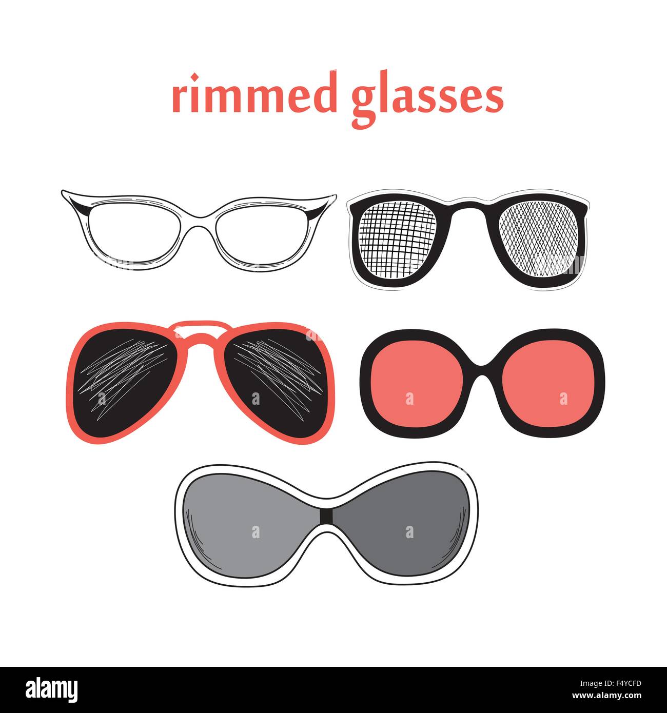Vector illustration d'un différent les montures de lunettes Illustration de Vecteur