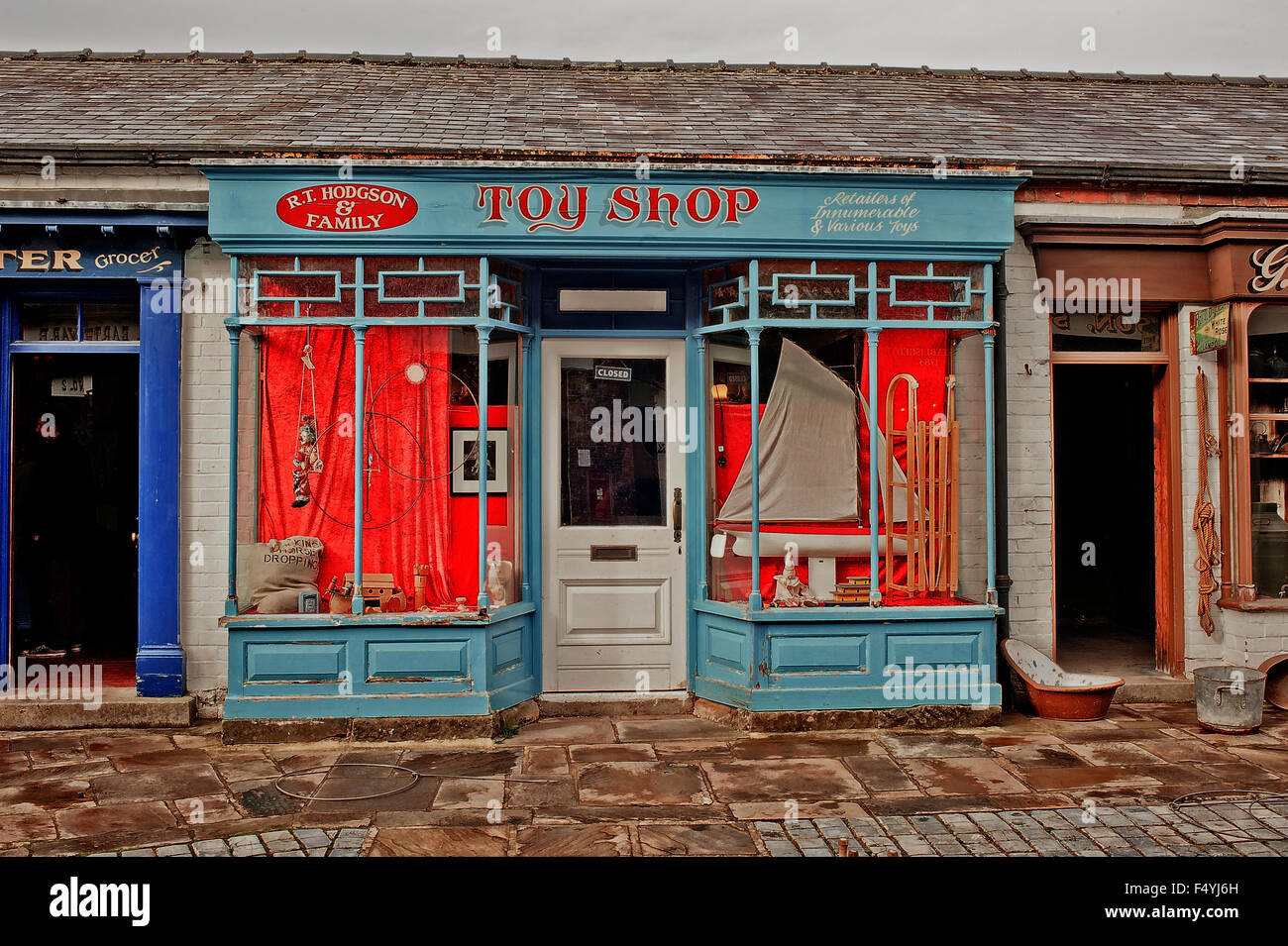 Magasin de jouets, Preston hall musée de plein air Banque D'Images