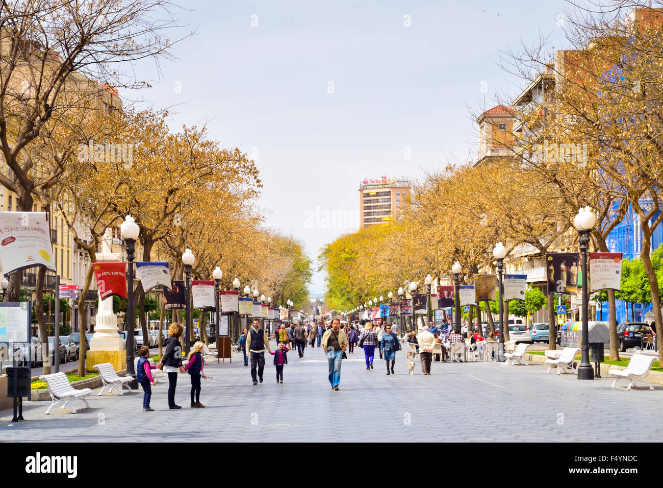 Rambla Nova. Tarragone, Catalogne, Espagne. Banque D'Images