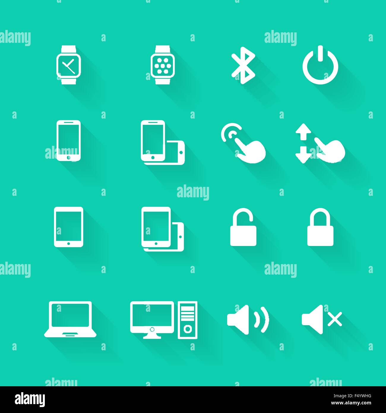 Télévision app icons set Illustration de Vecteur