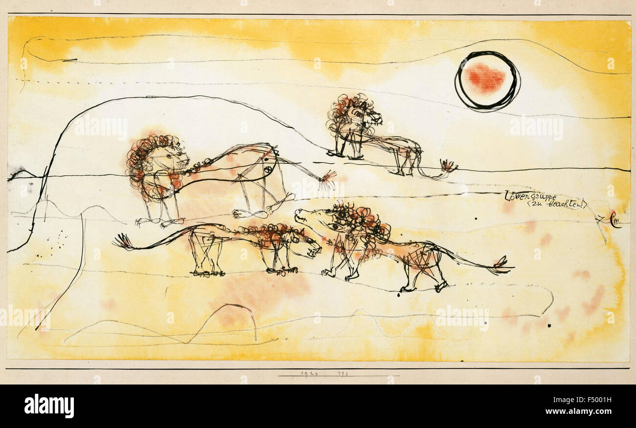 Paul Klee - une troupe de lions (Prendre note !) Banque D'Images