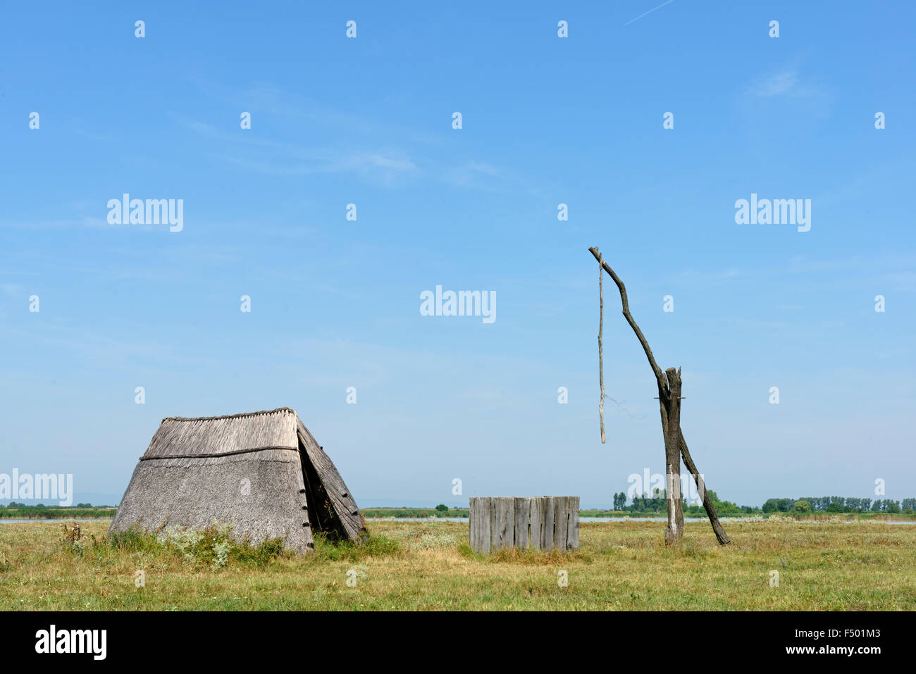 Bien dessiner, Apetlon, qui entoure le parc national, le lac de Neusiedl, Burgenland, Autriche Banque D'Images