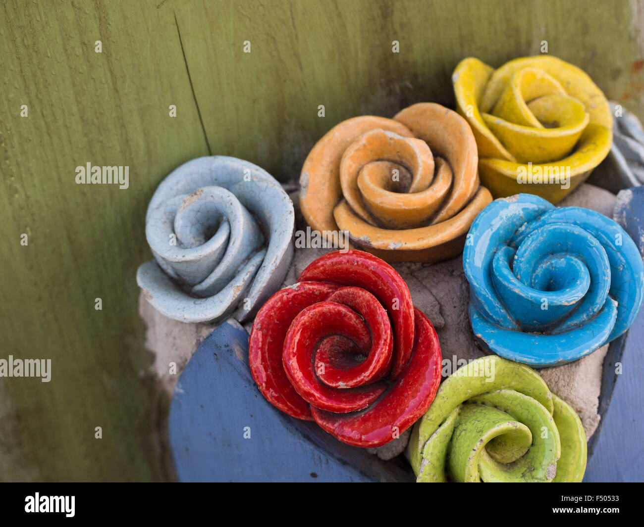 Stone roses colorées Banque D'Images