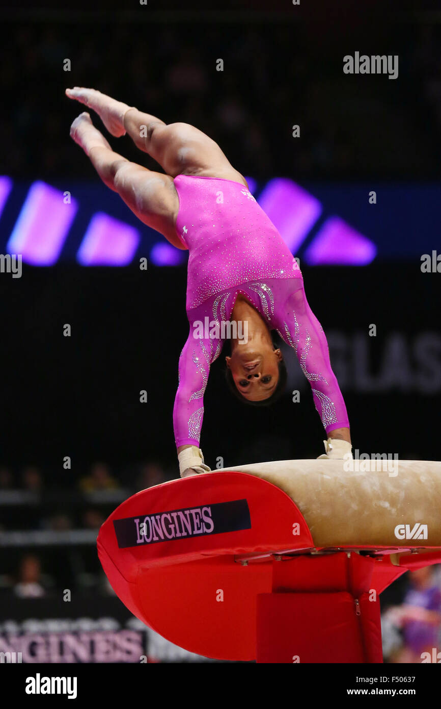 L'ETI Hydro Arena, Glasgow, Grande-Bretagne. 24 Oct, 2015. Gabrielle Douglas (USA), le 24 octobre 2015 - La Gymnastique Artistique Gymnastique Artistique monde 2015 : Women's Vault Qualification championnats au SSE Hydro Arena, Glasgow, Grande-Bretagne. © YUTAKA/AFLO SPORT/Alamy Live News Banque D'Images