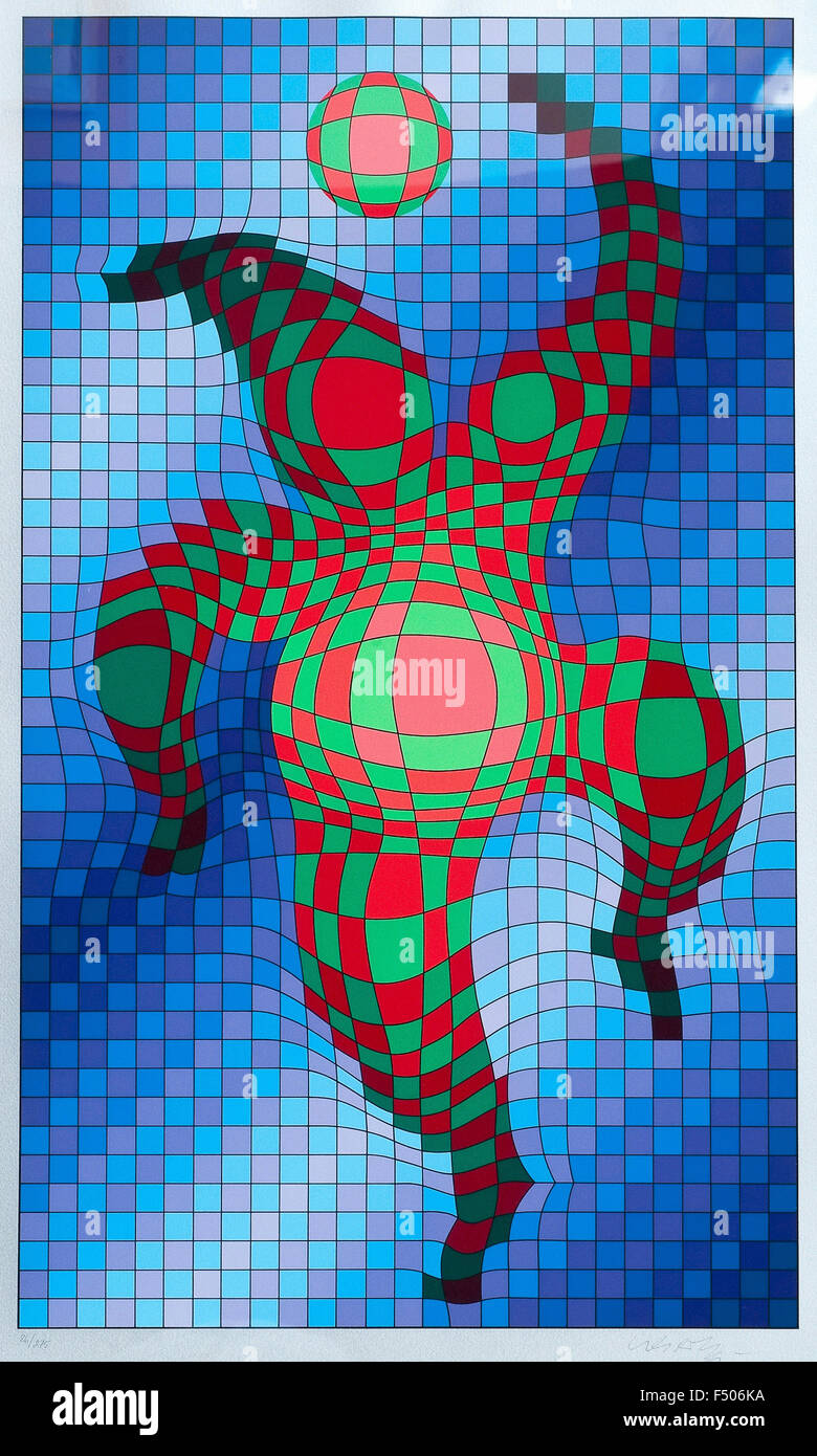 Victor Vasarely - Clown avec une balle Banque D'Images
