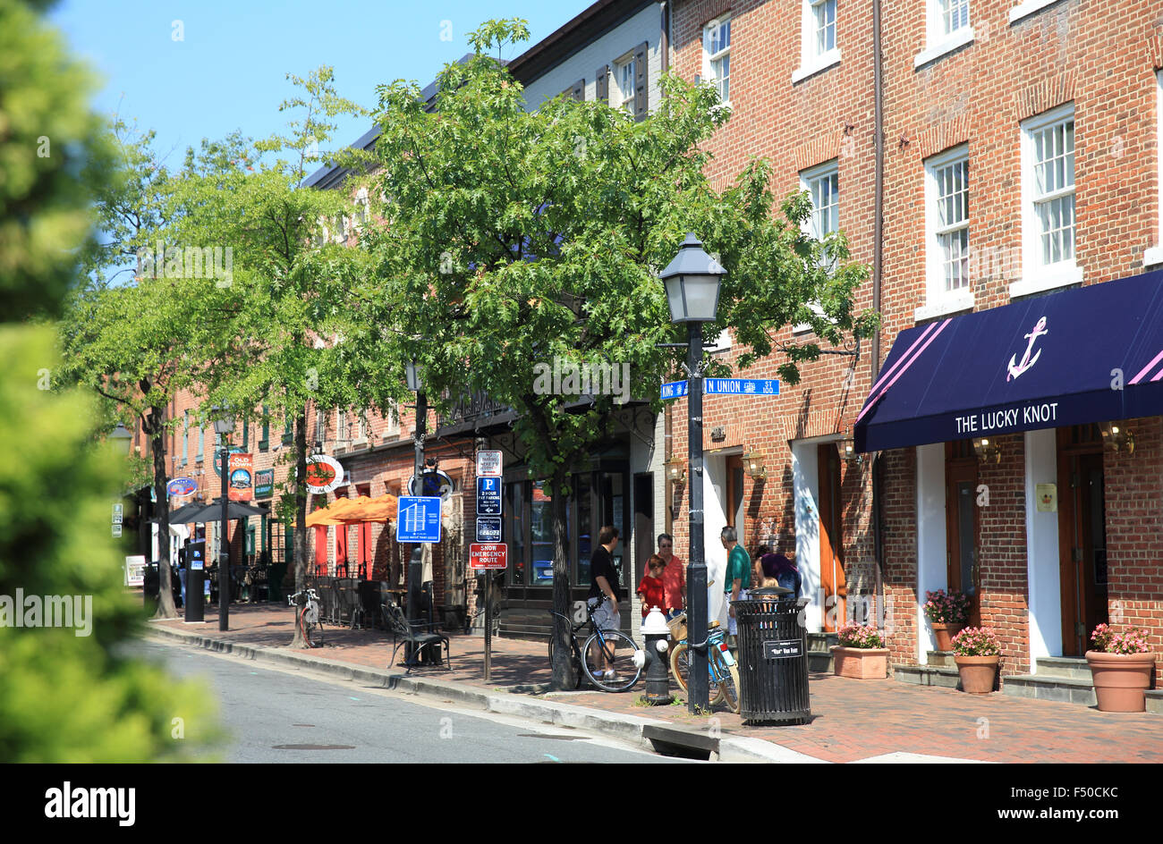 Belle Rue King, dans la vieille ville de la ville d'Alexandrie, en Virginie, États-Unis d'Amérique Banque D'Images