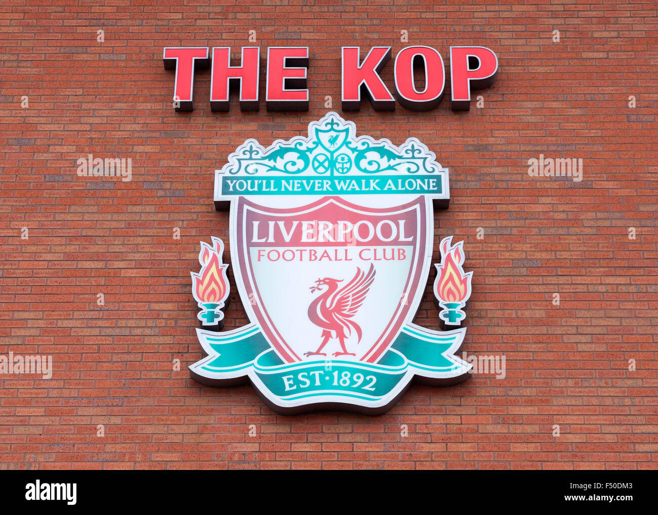 Le Kop d'Anfield, Stade de Football, Liverpool, Royaume-Uni Banque D'Images