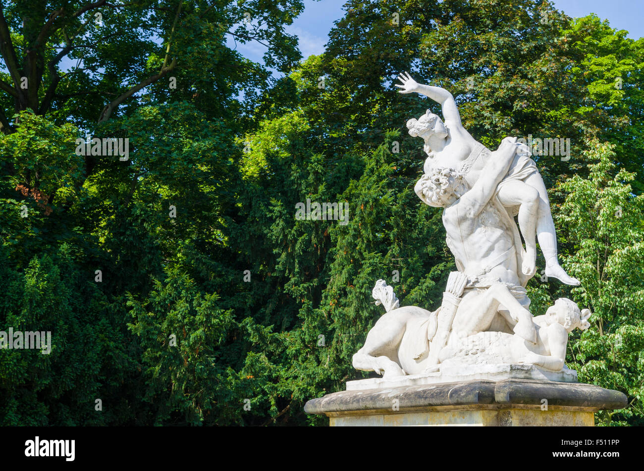 Sculpture dans le parc Großer Garten Banque D'Images